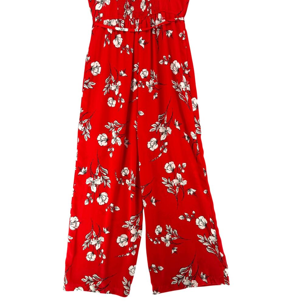 Skies are Blue Floral Sleeveless Wide Leg Jumpsuit M Red Danica Boho Stitch Fix - Picture 9 of 13